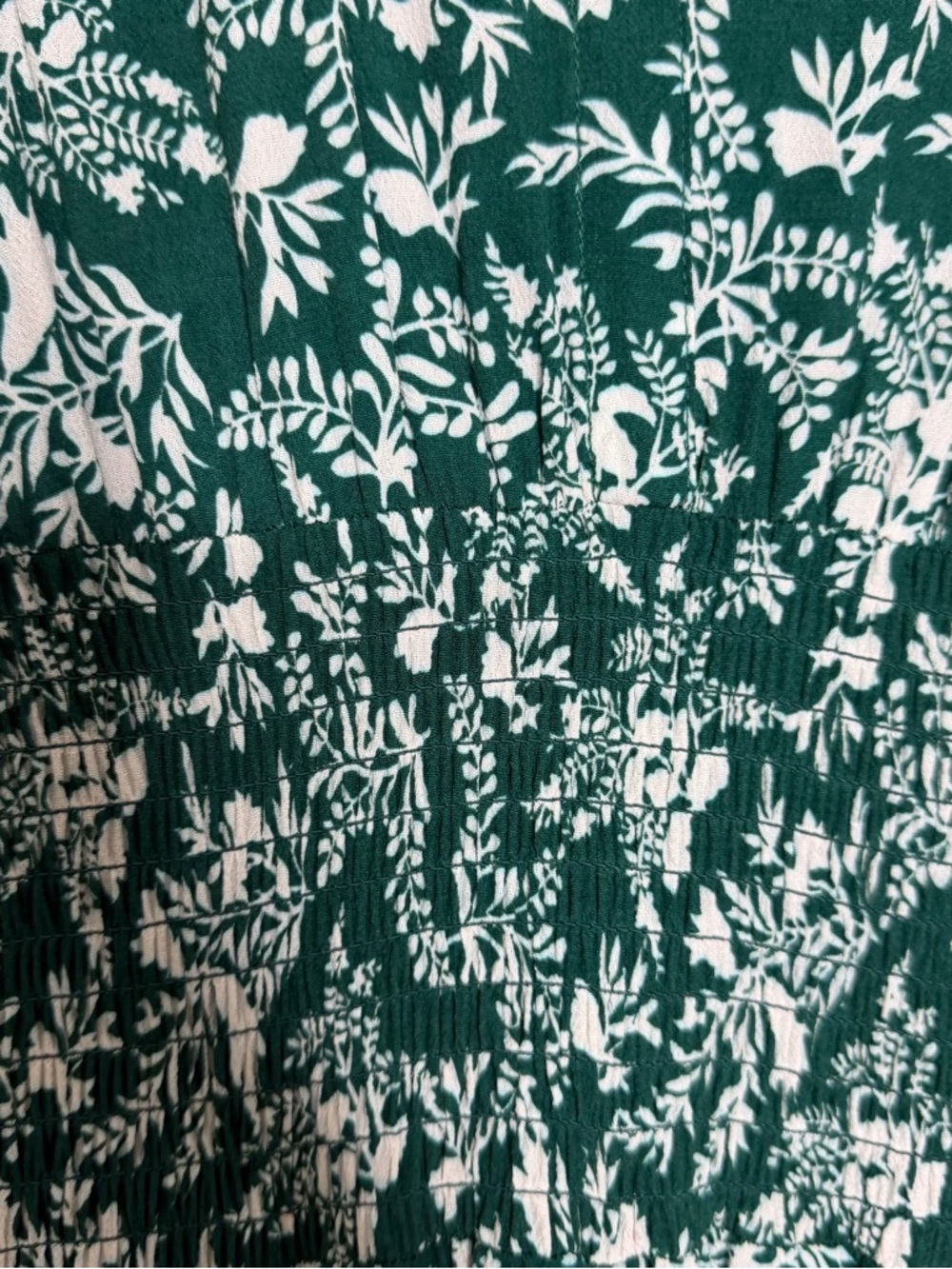 Maje Green Rayelle Shirred Floral Crepe Midi Dress - Picture 10 of 12